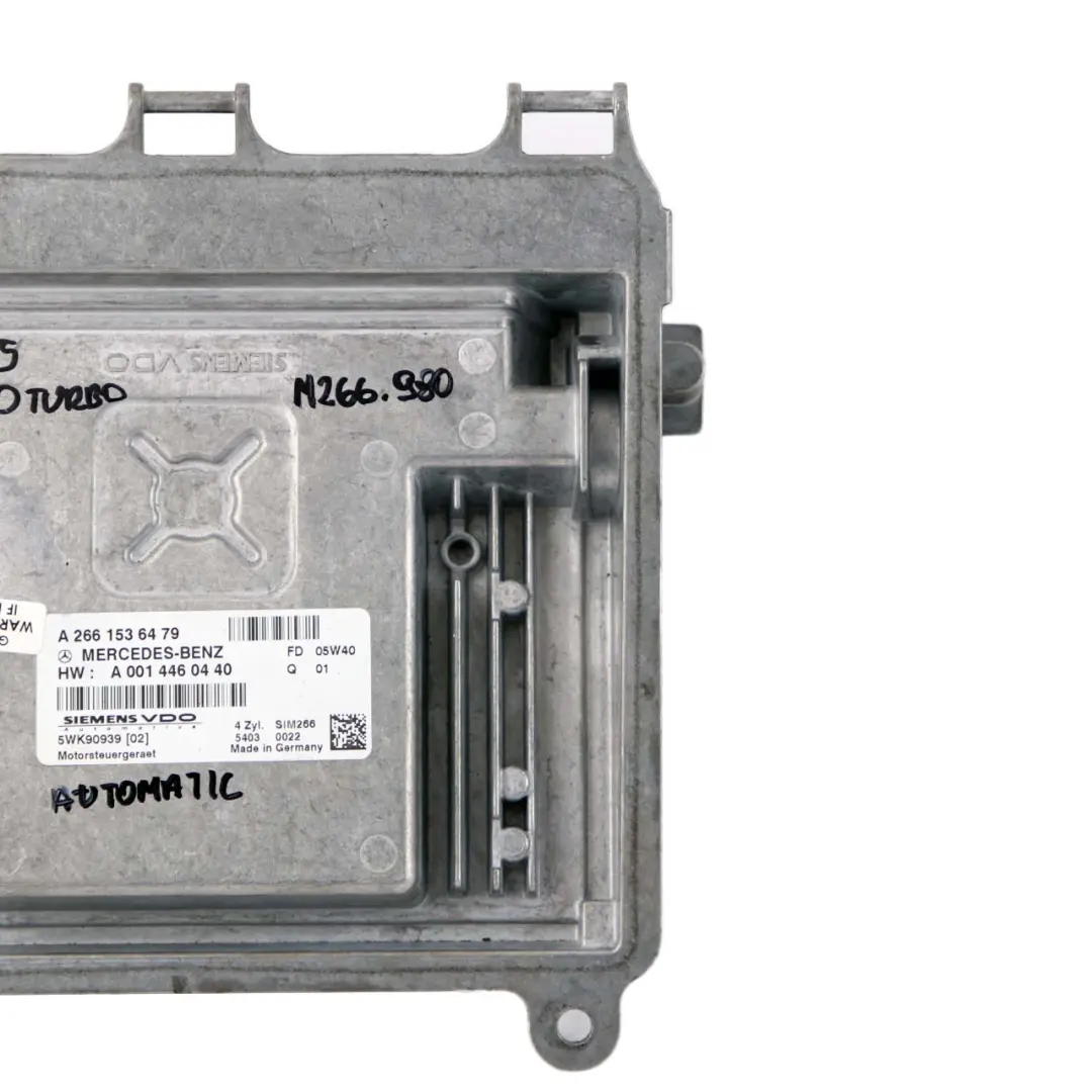 Mercedes-Benz W245 B200 Turbo M266 Engine Control ECU Automatic to with Part number A2661536479 Mercedes-Benz W245 B200 Turbo M266 Engine Control ECU Automatic - SKU A2661536479 - Part number A2661536479