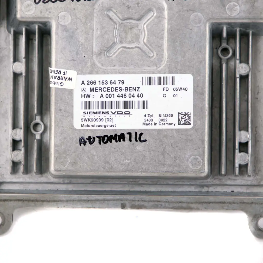 Mercedes-Benz W245 B200 Turbo M266 Engine Control ECU Automatic to with Part number A2661536479 Mercedes-Benz W245 B200 Turbo M266 Engine Control ECU Automatic - SKU A2661536479 - Part number A2661536479