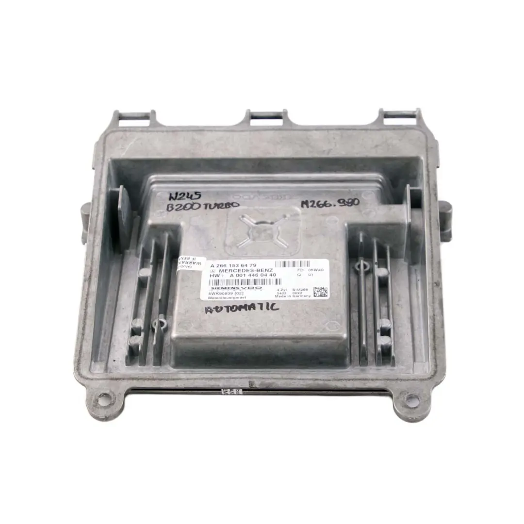 Mercedes-Benz W245 B200 Turbo M266 Engine Control ECU Automatic to with Part number A2661536479 Mercedes-Benz W245 B200 Turbo M266 Engine Control ECU Automatic - SKU A2661536479 - Part number A2661536479