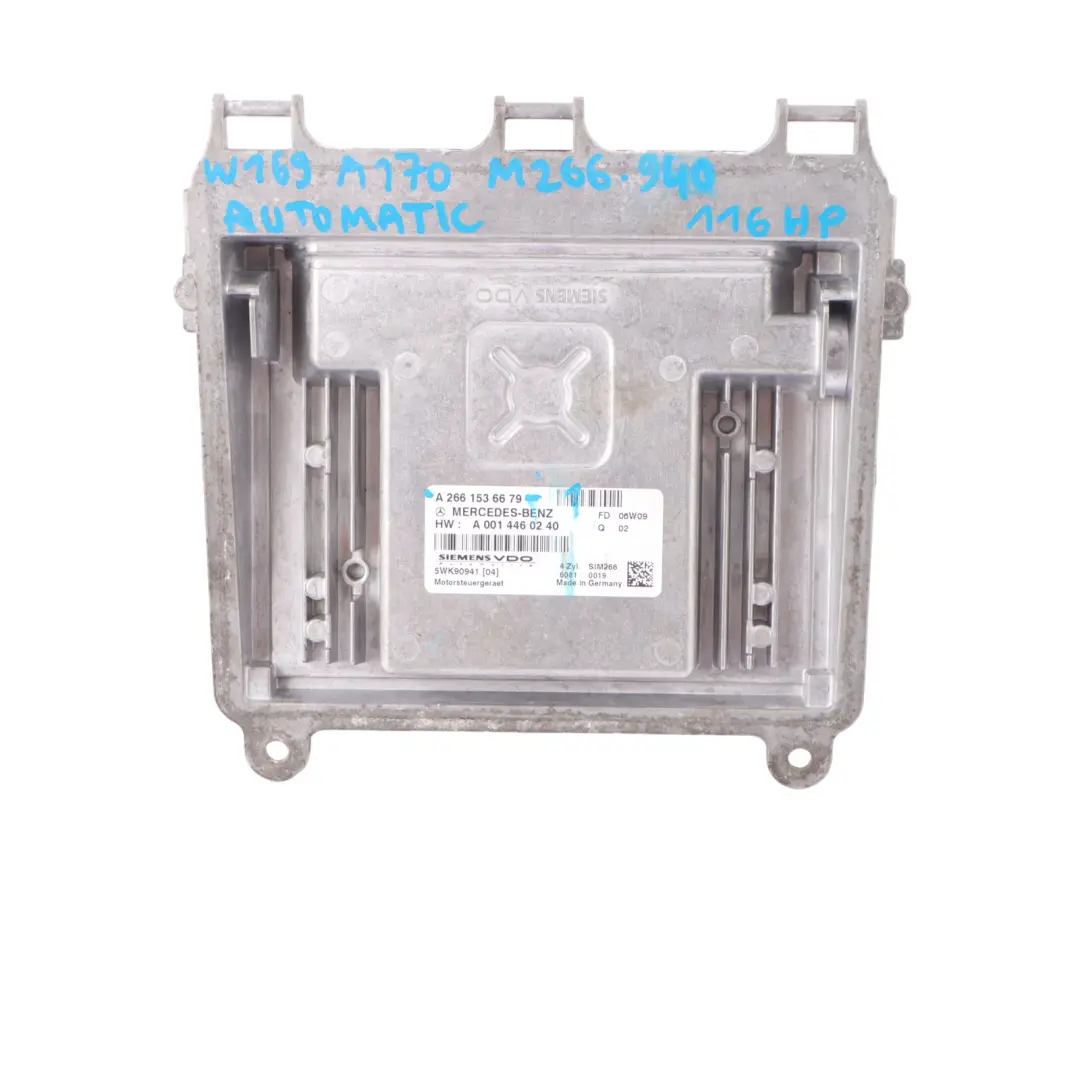 A170 266.940 116HP Engine Unit Module ECU Key Lock to Mercedes W169 with Part number A2661536679 Mercedes W169 A170 266.940 116HP Engine Unit Module ECU Key Lock - SKU A2661536679-1 - Part number A2661536679