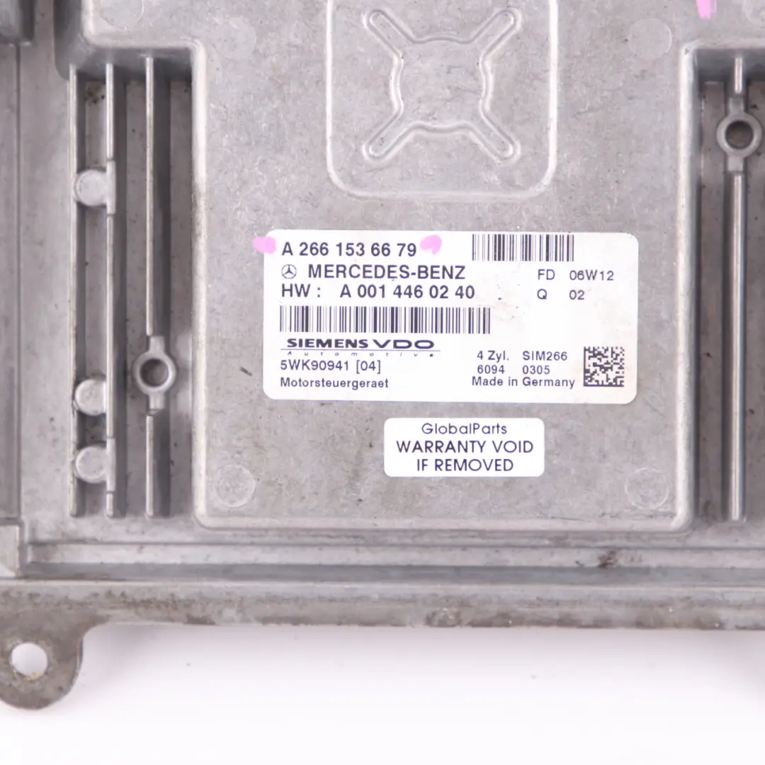 Mercedes W245 B170 M266.940 116HP Engine Unit Module ECU Automatic - SKU A2661536679 - Part number A2661536679