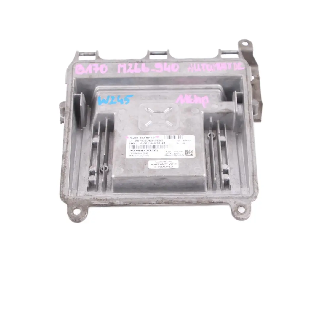 M266.940 116HP Engine Unit Module ECU Automatic to Mercedes W245 B170 with Part number A2661536679 Mercedes W245 B170 M266.940 116HP Engine Unit Module ECU Automatic - SKU A2661536679 - Part number A2661536679