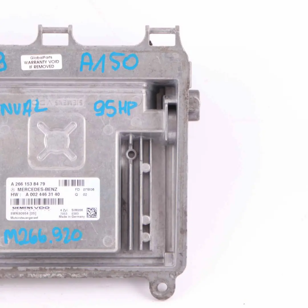 Mercedes W169 A150 Petrol M266 95HP Engine Control Module Manual - SKU A2661538479 - Part number A2661538479