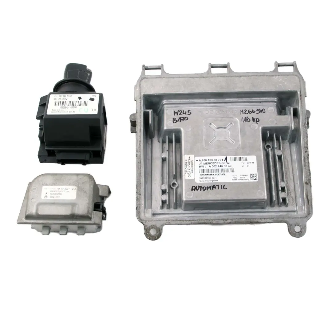 M266 Engine Control ECU Kit Key Lock Automatic to Mercedes W245 B170 with Part number A2661538879 Mercedes W245 B170 M266 Engine Control ECU Kit Key Lock Automatic - SKU A2661538879-1 - Part number A2661538879
