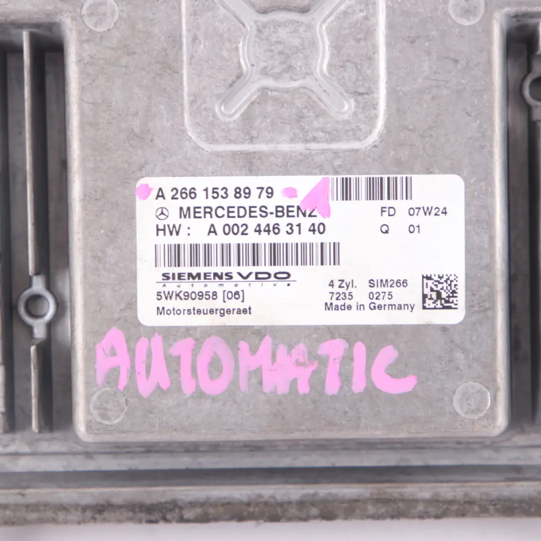 A150 W245 B150 Engine Control ECU Kit + Key Automatic to Mercedes W169 with Part number A2661538979 Mercedes W169 A150 W245 B150 Engine Control ECU Kit + Key Automatic - SKU A2661538979-1 - Part number A2661538979