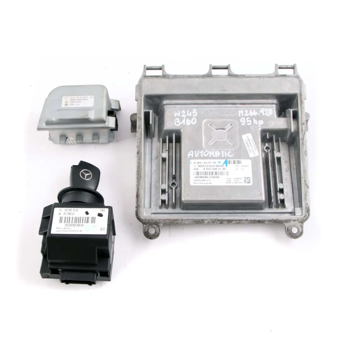 B160 M266 Engine Control ECU Kit Key Lock Automatic to Mercedes W245 with Part number A2661539779 Mercedes W245 B160 M266 Engine Control ECU Kit Key Lock Automatic - SKU A2661539779-1 - Part number A2661539779