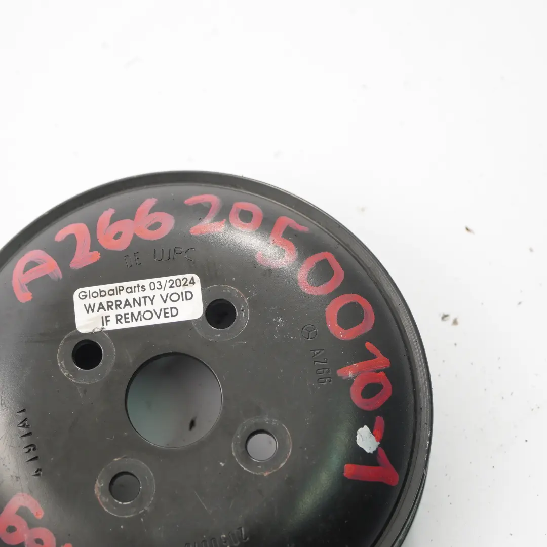 Water Pump Pulley Mercedes W169 W245 M266 Petrol Engine Pulley to with Part number A2662050010 Water Pump Pulley Mercedes W169 W245 M266 Petrol Engine Pulley - SKU A2662050010-1 - Part number A2662050010