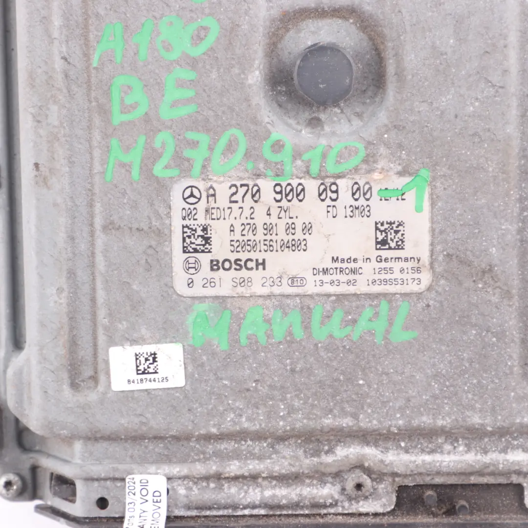 Mercedes W176 A 180 270.910 122HP Blue Efficiency ECU Kit Key Lock - SKU A2709000900-1 - Part number A2709000900