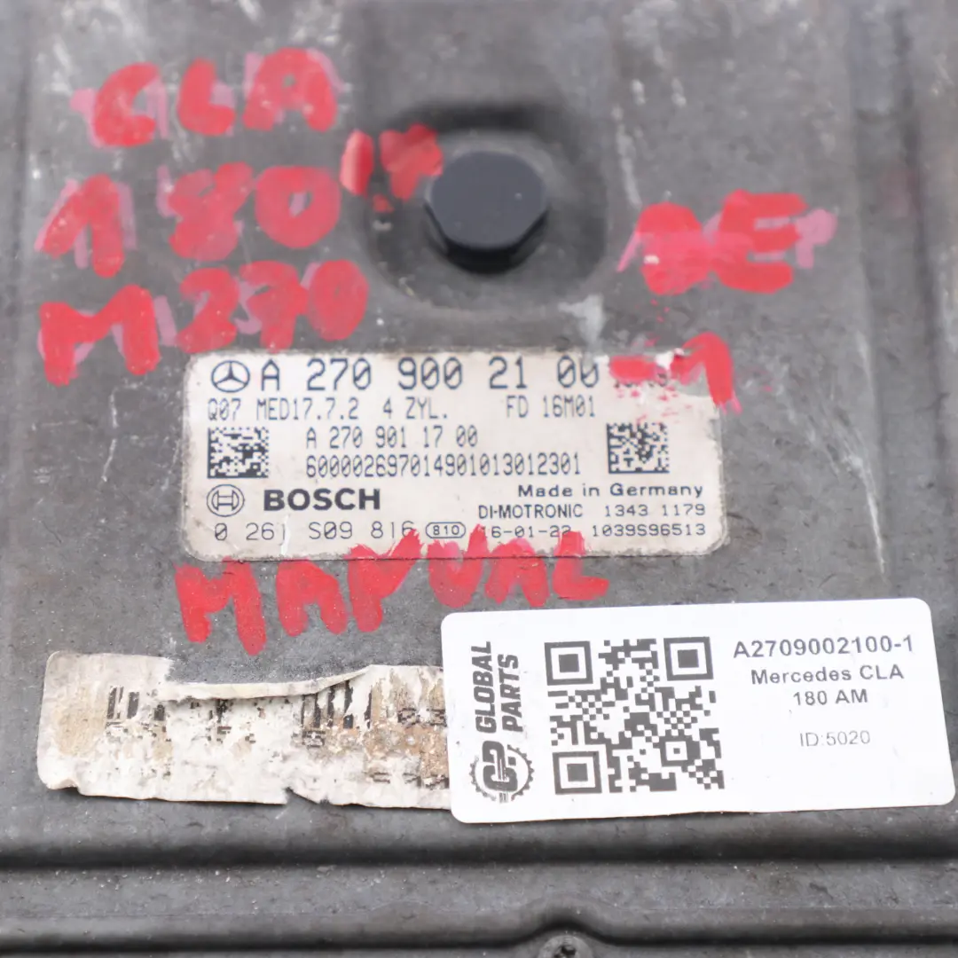 A180 B180 BlauEFFICIENCY 270.910 122PS Motor ECU für Mercedes W176 W246 mit Teilenummer A2709002100 Mercedes W176 W246 A180 B180 BlauEFFICIENCY 270.910 122PS Motor ECU - SKU A2709002100-1 - Teilenummer A2709002100