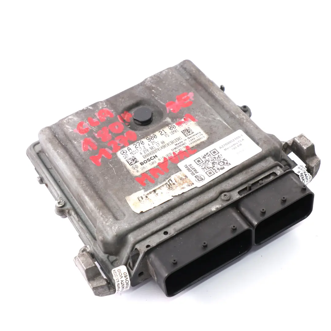 Mercedes W176 W246 A180 B180 BlueEFFICIENCY 270.910 122HP Engine ECU - SKU A2709002100-1 - Part number A2709002100
