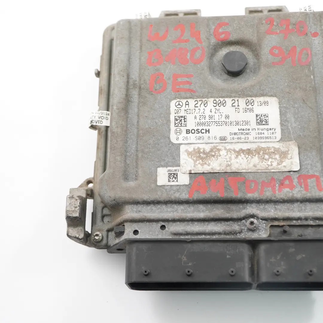 A180 B180 BluEFFICIENCY 270.910 122HP Motore ECU Mercedes W176 W246 - SKU A2709002100 - Numero di parte A2709002100
