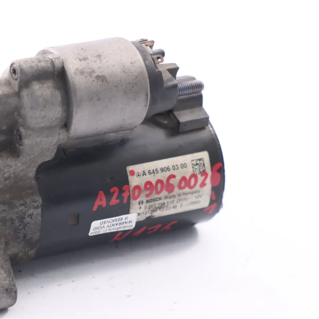 Moteur de démarrage Mercedes W176 W246 12V Denso A6459060300 pour à propos du numéro de pièce A2709060026 Moteur de démarrage Mercedes W176 W246 12V Denso A6459060300 - SKU A2709060026-1 - Numéro de pièce A2709060026