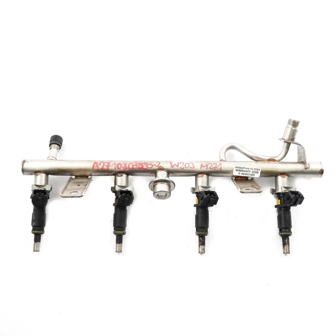 Inyectores Mercedes W203 M271 Riel de inyección combustible gasolina para con número de pieza A2710703595 Inyectores Mercedes W203 M271 Riel de inyección combustible gasolina - SKU A2710703595-2 - Número de pieza A2710703595