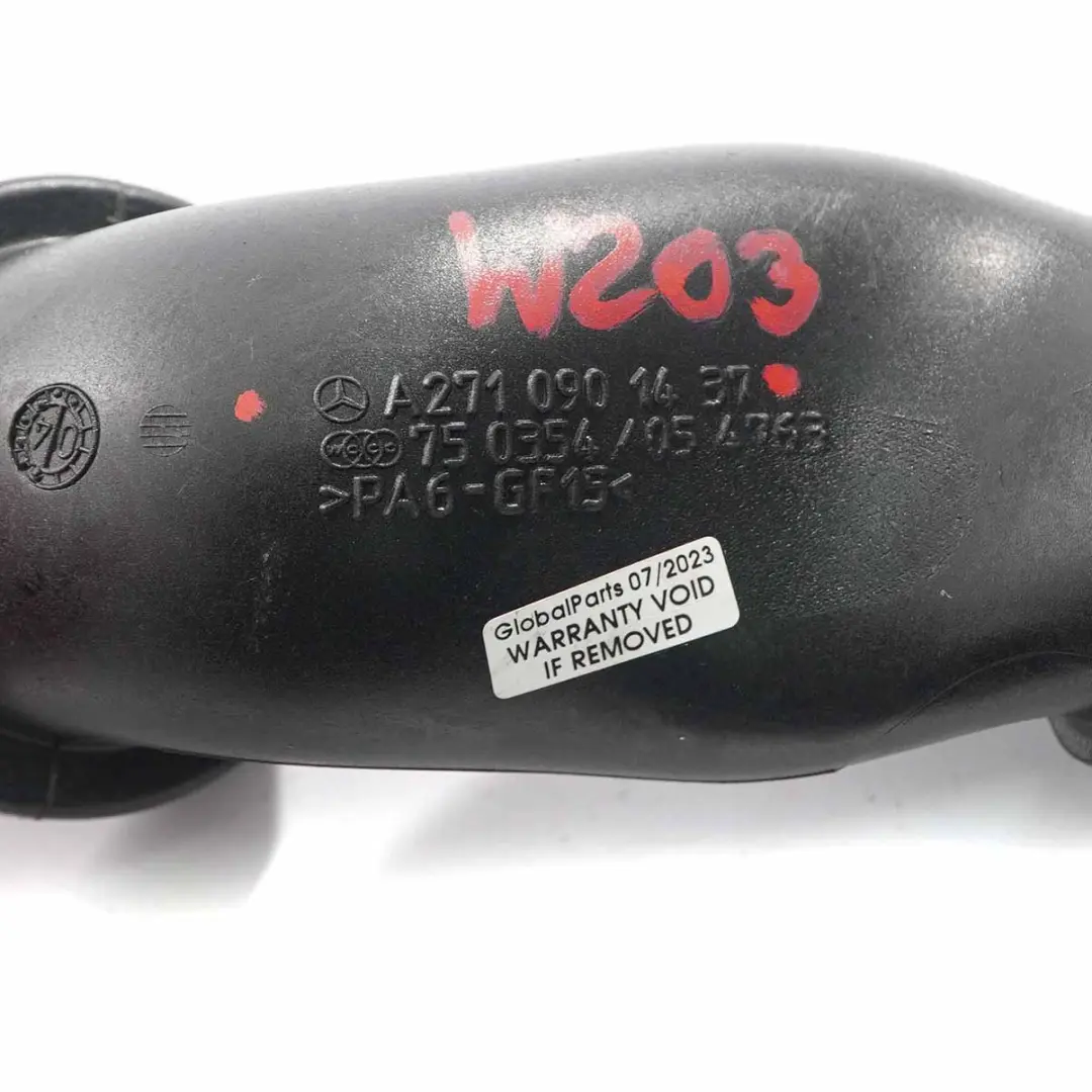 M271 Ladeluft kühler Schlauch Rohr leitung für Mercedes W203 mit Teilenummer A2710901437 Mercedes W203 M271 Ladeluft kühler Schlauch Rohr leitung - SKU A2710901437 - Teilenummer A2710901437