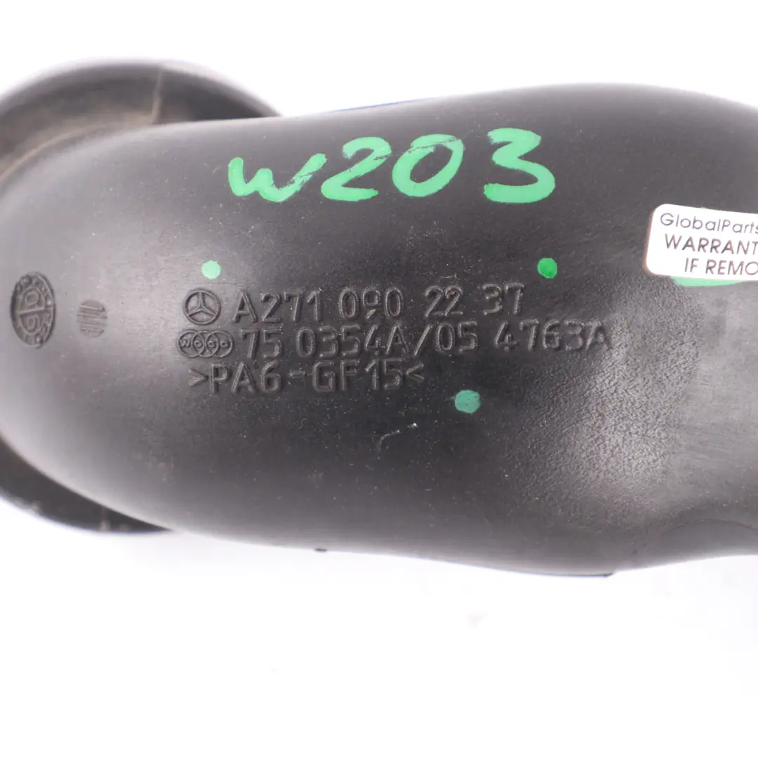 M271 Luftansaugschlauch Rohr Ladeluftkühler für Mercedes W203 W204 W212 mit Teilenummer A2710901837 Mercedes W203 W204 W212 M271 Luftansaugschlauch Rohr Ladeluftkühler - SKU A2710901837-1 - Teilenummer A2710901837