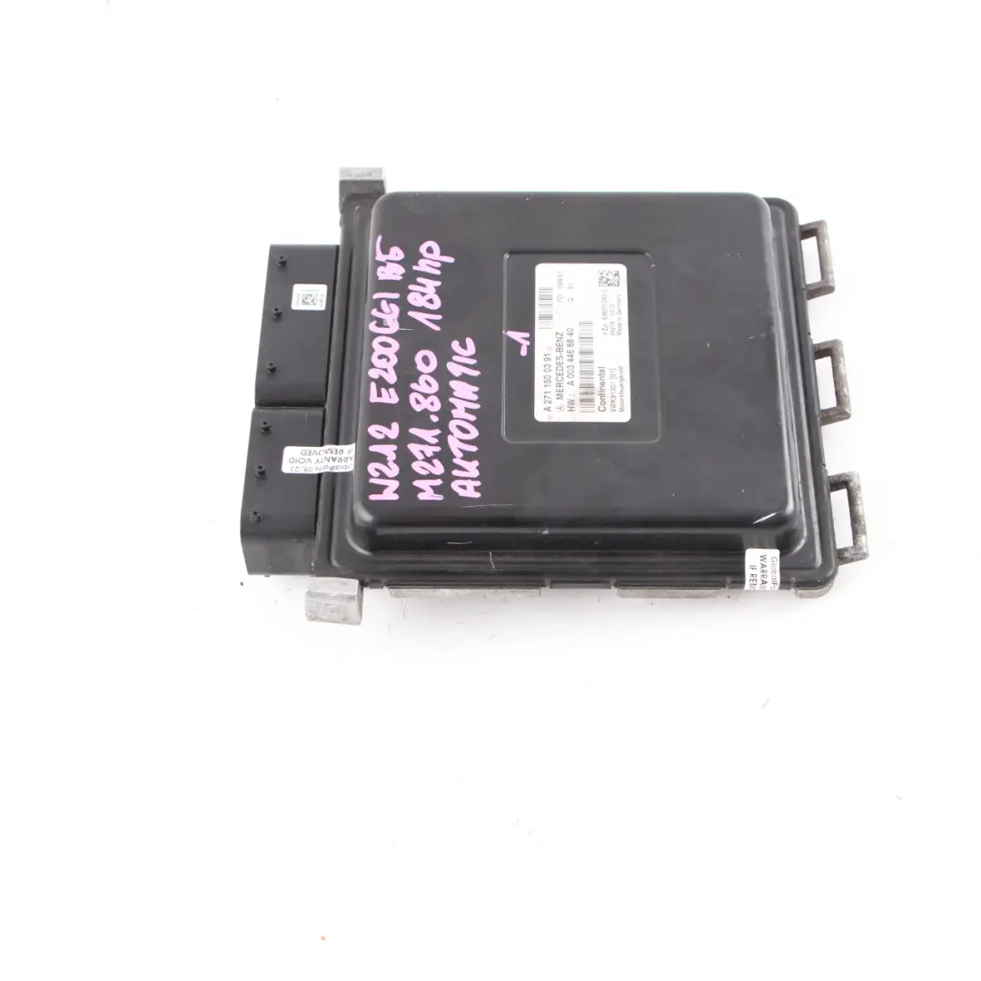 M271.860 184HP Engine ECU to Mercedes W212 E200 BlueEFFICIENCY with Part number A2711500391 Mercedes W212 E200 BlueEFFICIENCY M271.860 184HP Engine ECU - SKU A2711500391-1 - Part number A2711500391
