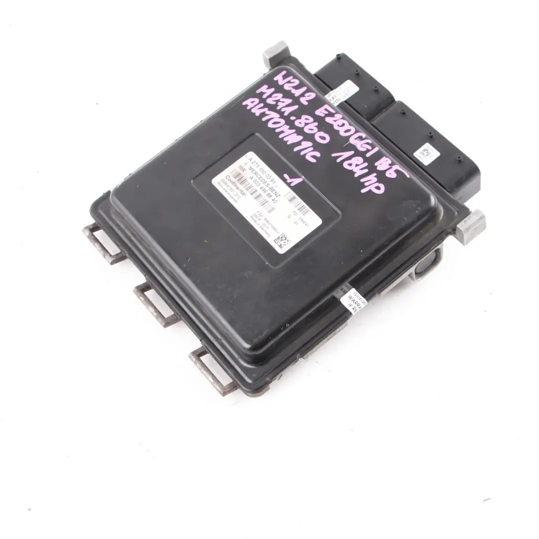 Mercedes W212 E200 BlueEFFICIENCY M271.860 184HP Engine ECU - SKU A2711500391-1 - Part number A2711500391