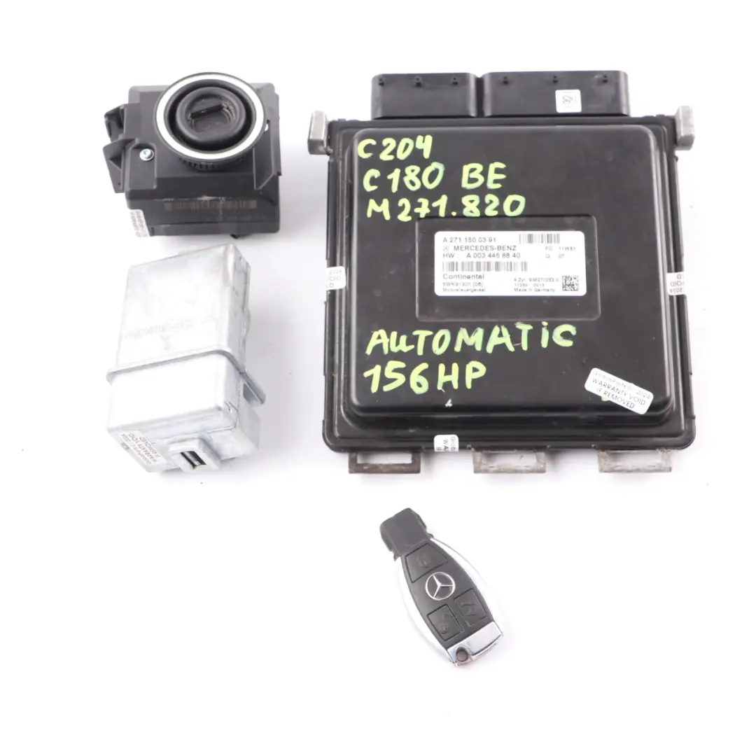 Mercedes W204 C180 M271.820 156HP Engine ECU Kit Key Lock Automatic - SKU A2711500391 - Part number A2711500391
