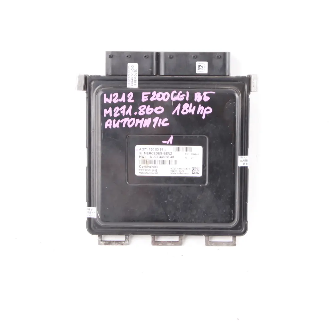 M271.820 156HP Engine Control ECU Kit Automatic to Mercedes W204 C207 with Part number A2711500391 Mercedes W204 C207 M271.820 156HP Engine Control ECU Kit Automatic - SKU A2711500391 - Part number A2711500391
