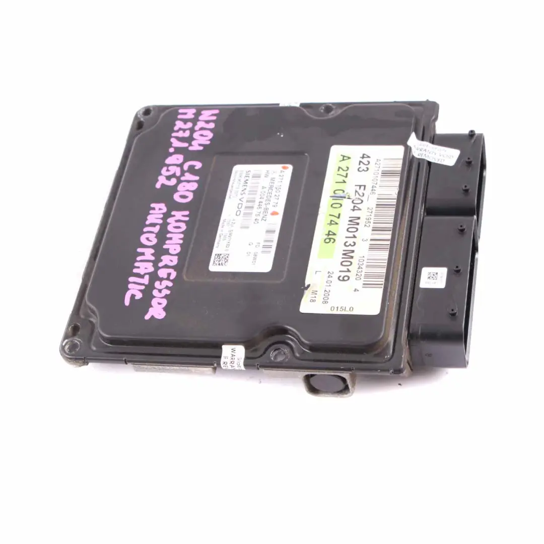 C180 Kompressor M271 Engine Control Unit Module ECU to Mercedes W204 with Part number A2711502779 Mercedes W204 C180 Kompressor M271 Engine Control Unit Module ECU - SKU A2711502779 - Part number A2711502779