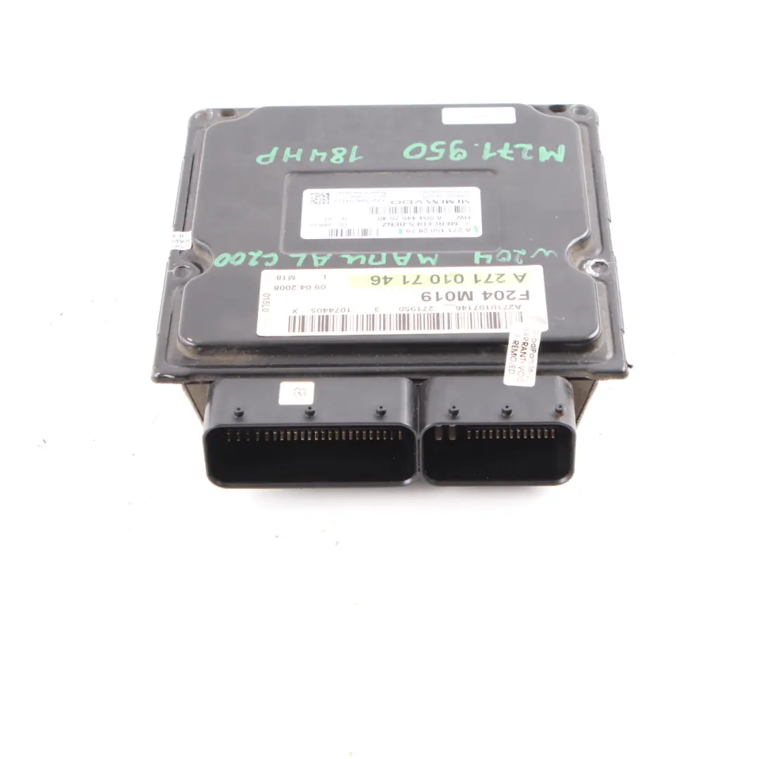 C200 M271.950 184HP Engine ECU Unit Module Manual to Mercedes W204 with Part number A2711502879 Mercedes W204 C200 M271.950 184HP Engine ECU Unit Module Manual - SKU A2711502879 - Part number A2711502879
