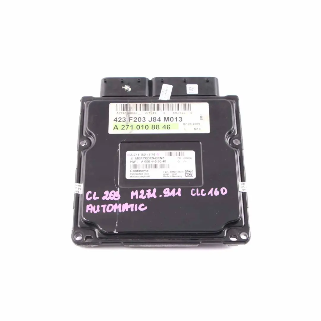 CLC160 Kompressor M271 Engine Control Unit Module ECU to Mercedes CL203 with Part number A2711504179 Mercedes CL203 CLC160 Kompressor M271 Engine Control Unit Module ECU - SKU A2711504179 - Part number A2711504179