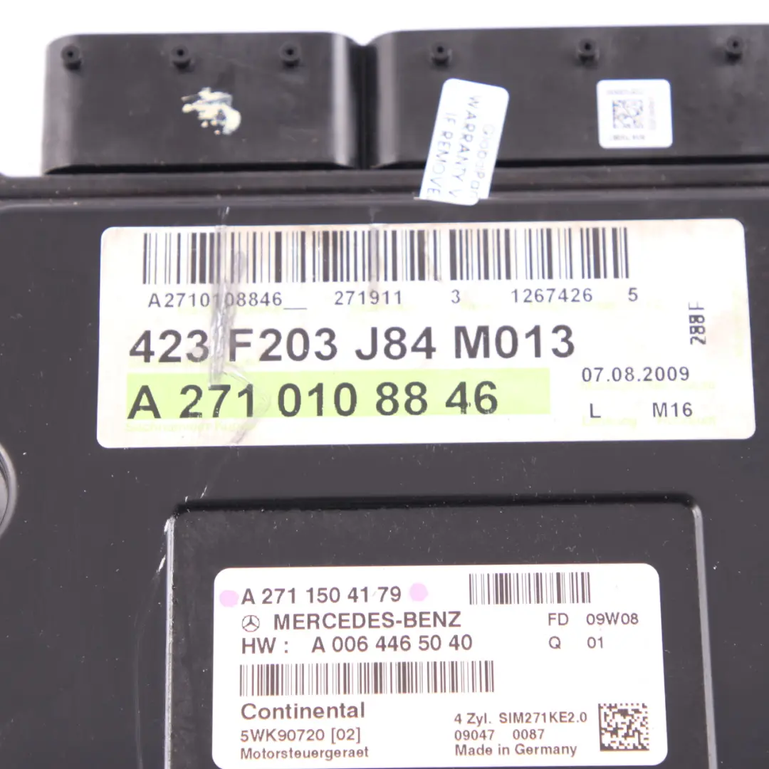 CLC160 Kompressor M271 Engine Control Unit Module ECU to Mercedes CL203 with Part number A2711504179 Mercedes CL203 CLC160 Kompressor M271 Engine Control Unit Module ECU - SKU A2711504179 - Part number A2711504179