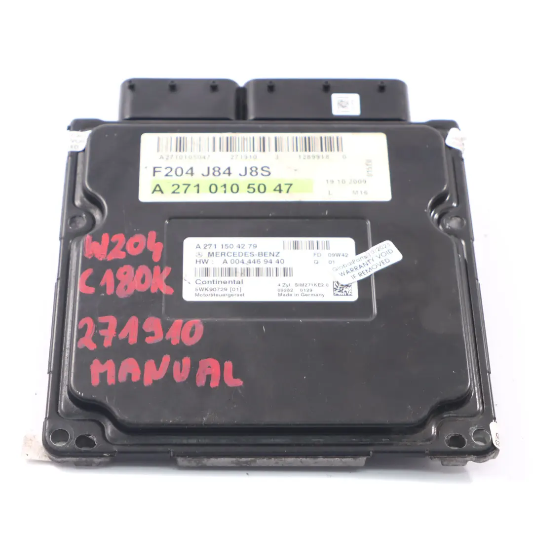 C180K 156HP 271910 Komputer Sterownik Silnika ECU do Mercedes W204 o numerze A2711504279 Mercedes W204 C180K 156HP 271910 Komputer Sterownik Silnika ECU - SKU A2711504279 - Numer Części A2711504279