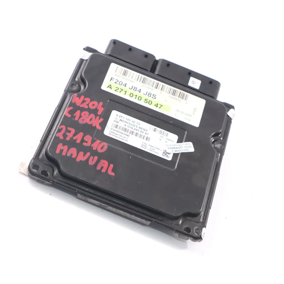 Mercedes W204 C180 156HP Kompressor M271.910 Motore ECU Manuale - SKU A2711504279 - Numero di parte A2711504279