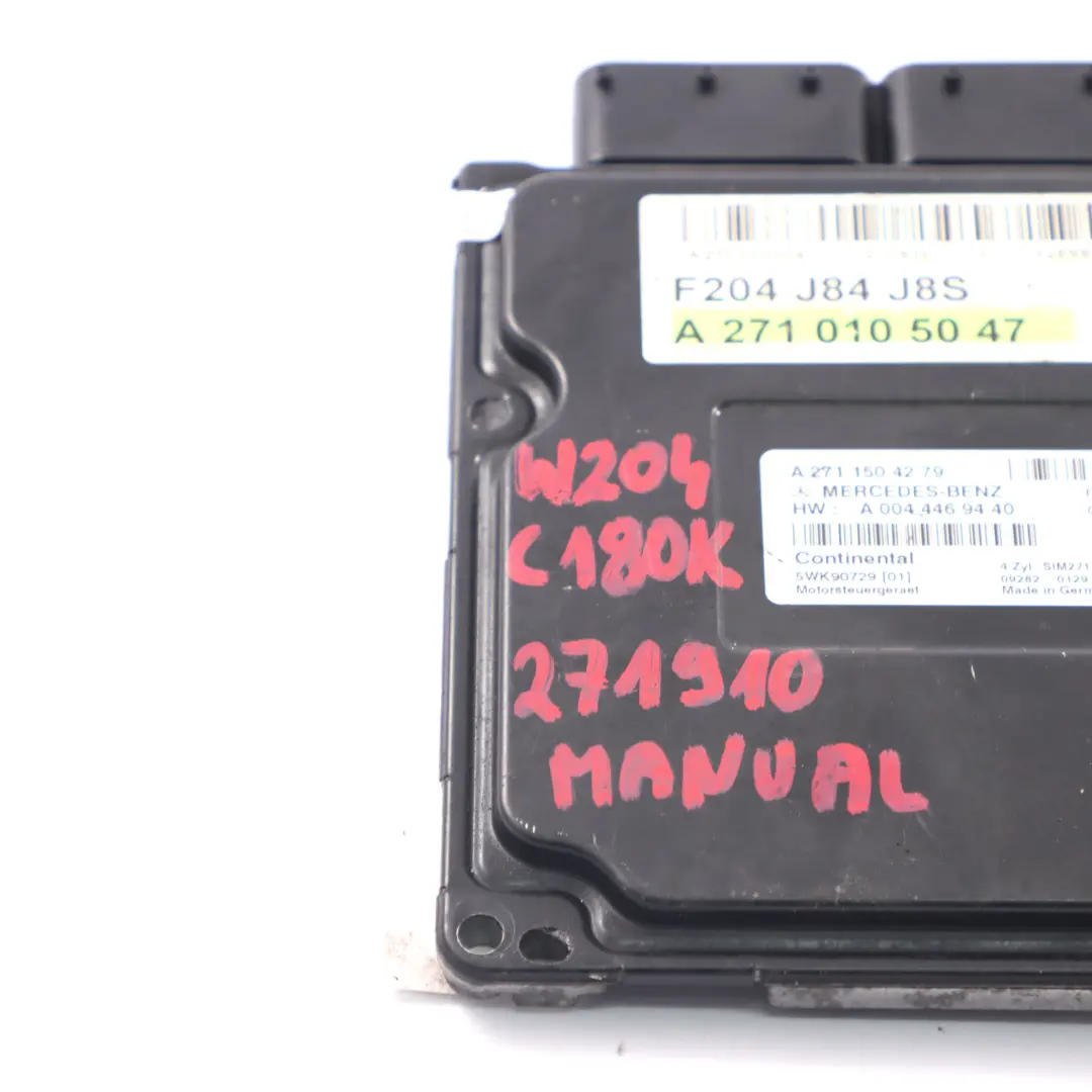 Mercedes W204 C180 156HP Kompressor M271.910 Engine ECU Manual - SKU A2711504279 - Part number A2711504279