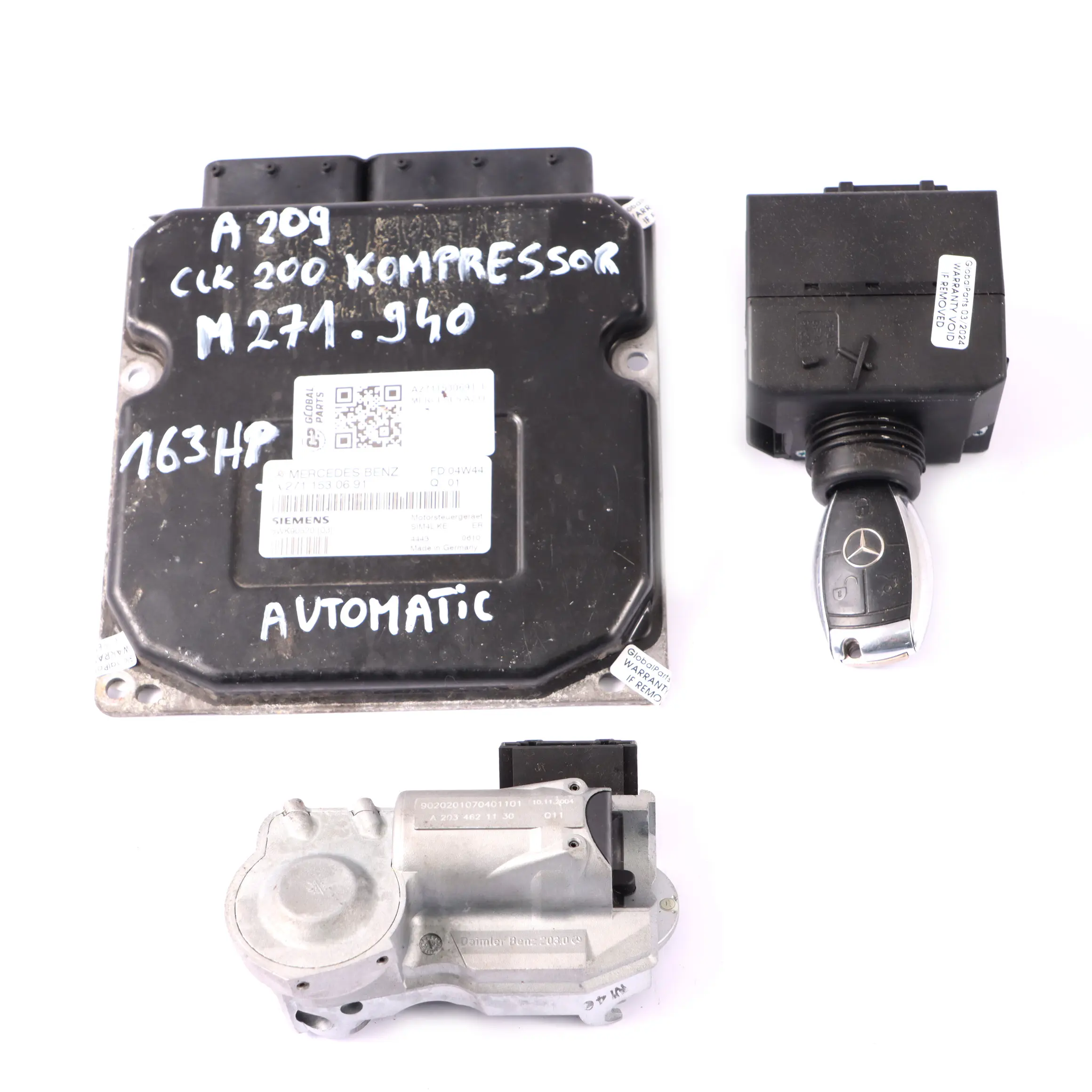 Mercedes C209 200 Kompressor 271.940 163PS Motor ECU Kit A2711530691
