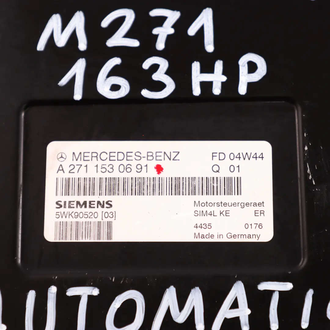  Mercedes-Benz C W203 C200 Kompressor M271 Engine Control Unit ECU - SKU A2711530691 - Part number A2711530691