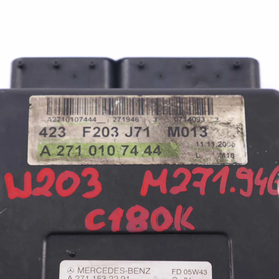 Mercedes W203 C180 Kompressor M271.946 163HP Motor ECU Automático - SKU A2711532291 - Número de pieza A2711532291