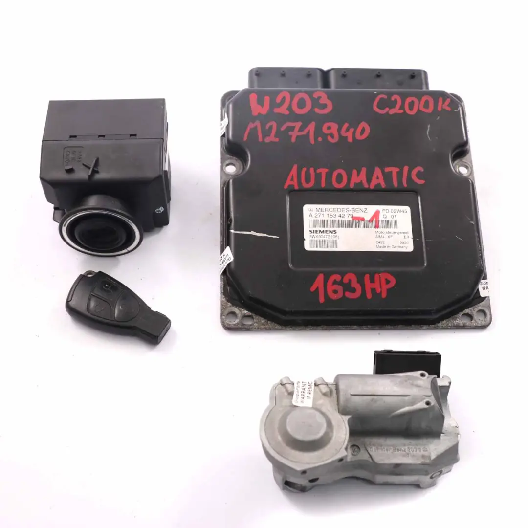 C200 Kompressor 163HP M271.940 ECU Kit motore Chiave per Mercedes W203 con numero di parte A2711534279 Mercedes W203 C200 Kompressor 163HP M271.940 ECU Kit motore Chiave - SKU A2711534279-1 - Numero di parte A2711534279