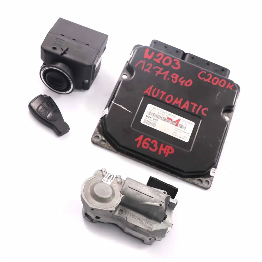 Mercedes W203 C200 Kompressor 163HP M271.940 ECU Kit motore Chiave - SKU A2711534279-1 - Numero di parte A2711534279