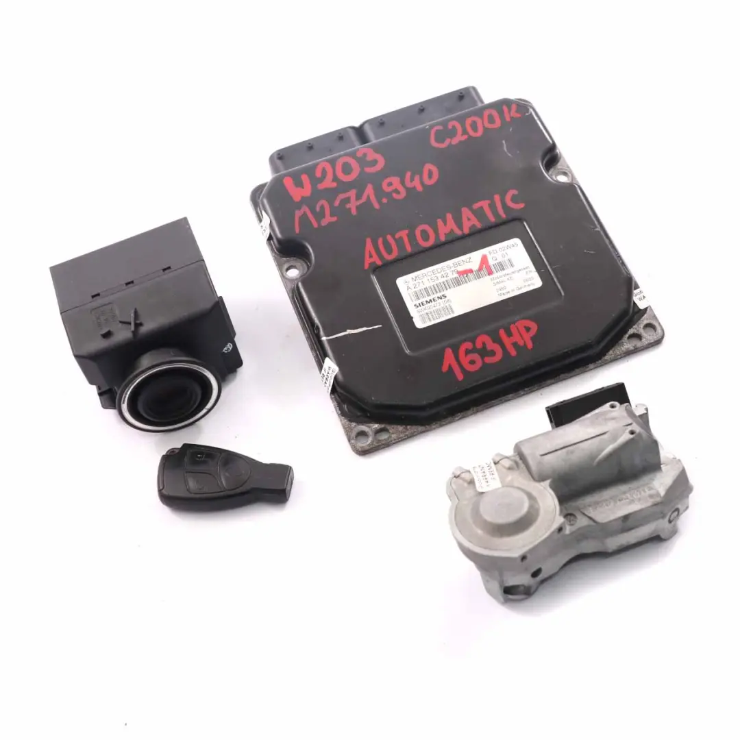 Mercedes W203 C200 Kompressor 163HP M271.940 Engine ECU Kit Key Lock - SKU A2711534279-1 - Part number A2711534279