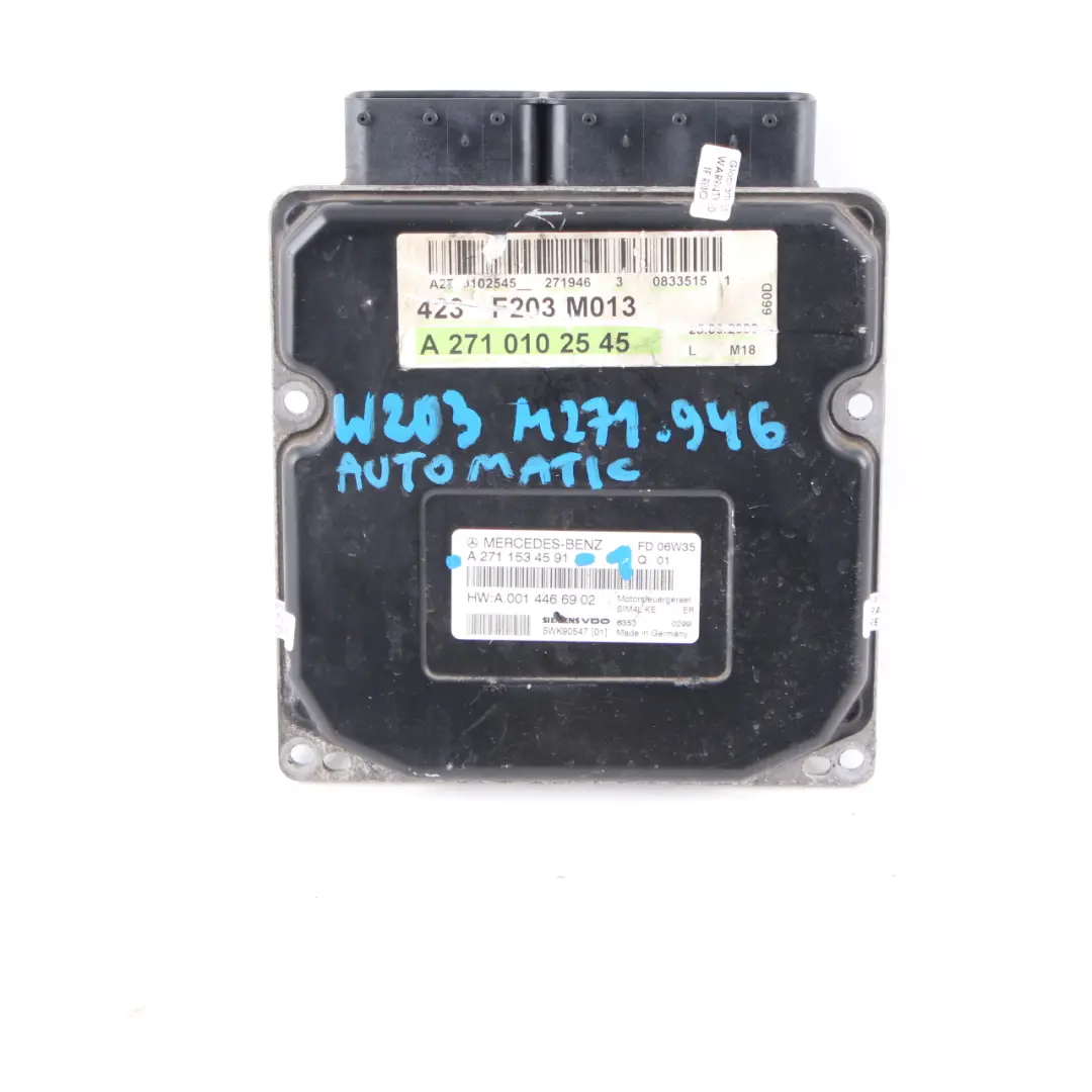 C180 Kompressor M271 Módulo Motor ECU Kit Cerradura Llave para Mercedes W203 con número de pieza A2711534591 Mercedes W203 C180 Kompressor M271 Módulo Motor ECU Kit Cerradura Llave - SKU A2711534591-1 - Número de pieza A2711534591