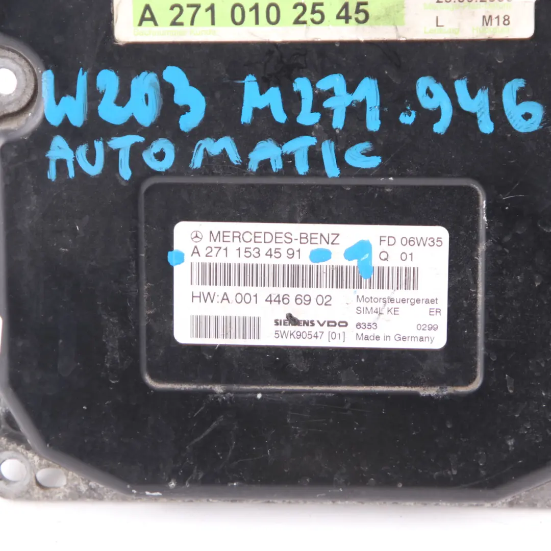 Mercedes W203 C180 Kompressor M271 Engine Module ECU Kit Key Lock - SKU A2711534591-1 - Part number A2711534591
