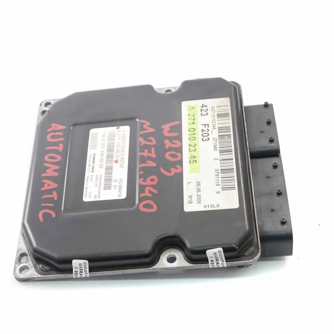 C200 Kompressor M271.940 163HP Motorsteuergerät für Mercedes W203 mit Teilenummer A2711534691 Mercedes W203 C200 Kompressor M271.940 163HP Motorsteuergerät - SKU A2711534691 - Teilenummer A2711534691