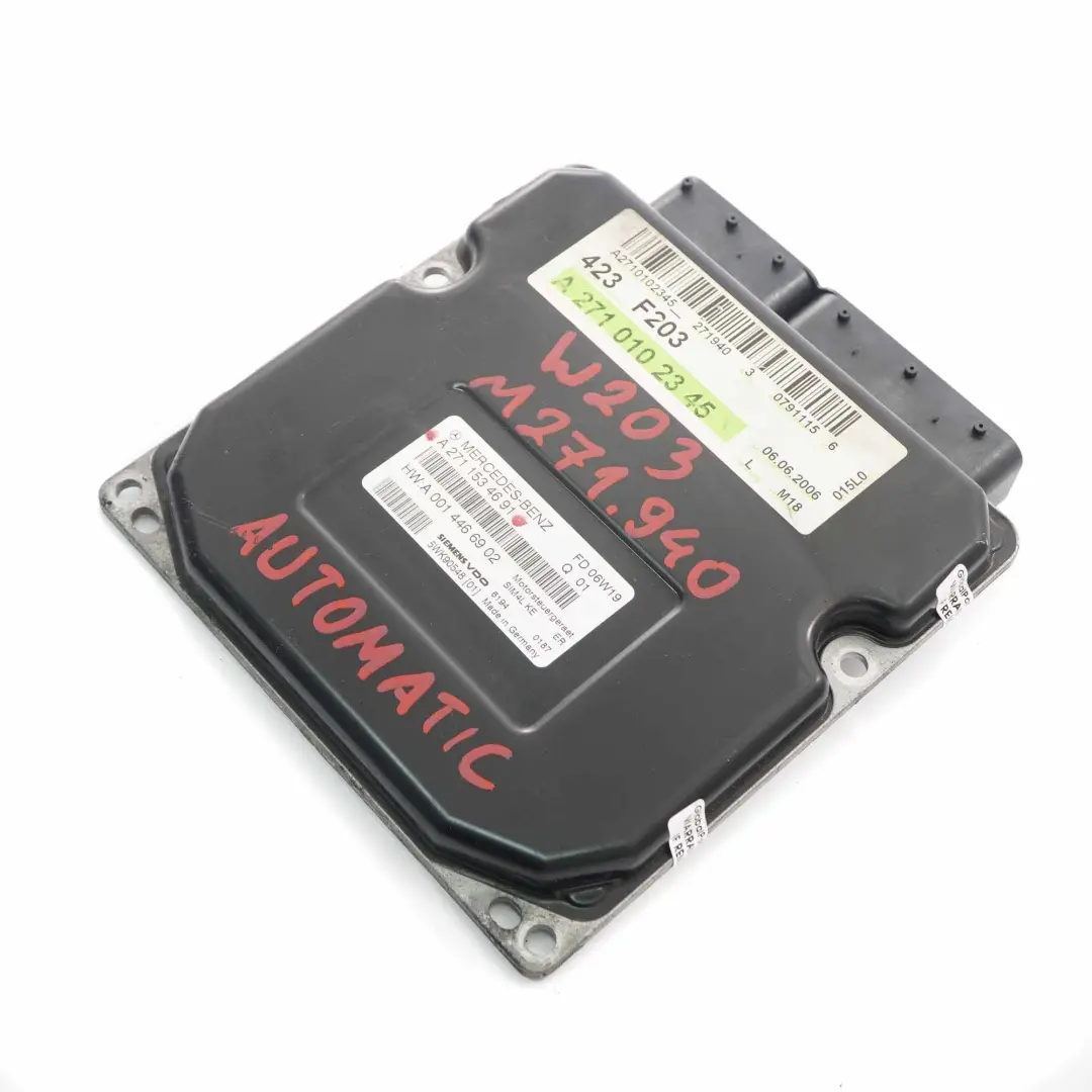 C200 Kompressor M271.940 163HP Moteur ECU Automatique pour Mercedes W203 à propos du numéro de pièce A2711534691 Mercedes W203 C200 Kompressor M271.940 163HP Moteur ECU Automatique - SKU A2711534691 - Numéro de pièce A2711534691