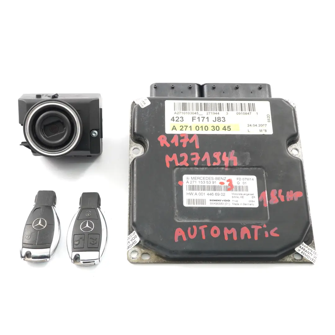 200K 163HP 271.944 Engine ECU Kit Keys Lock Mercedes R171 SLK - SKU A2711535391-3 - Part number A2711535391