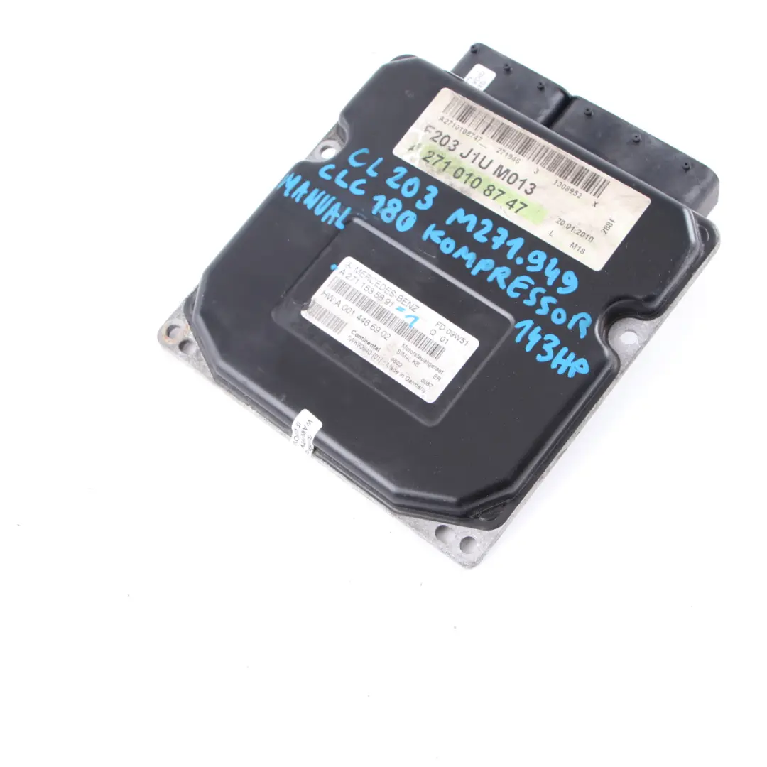 Mercedes CL203 CLC 180K 143HP M271.946 Engine Control ECU A2710108747 Manual - SKU A2711535891-1 - Part number A2711535891