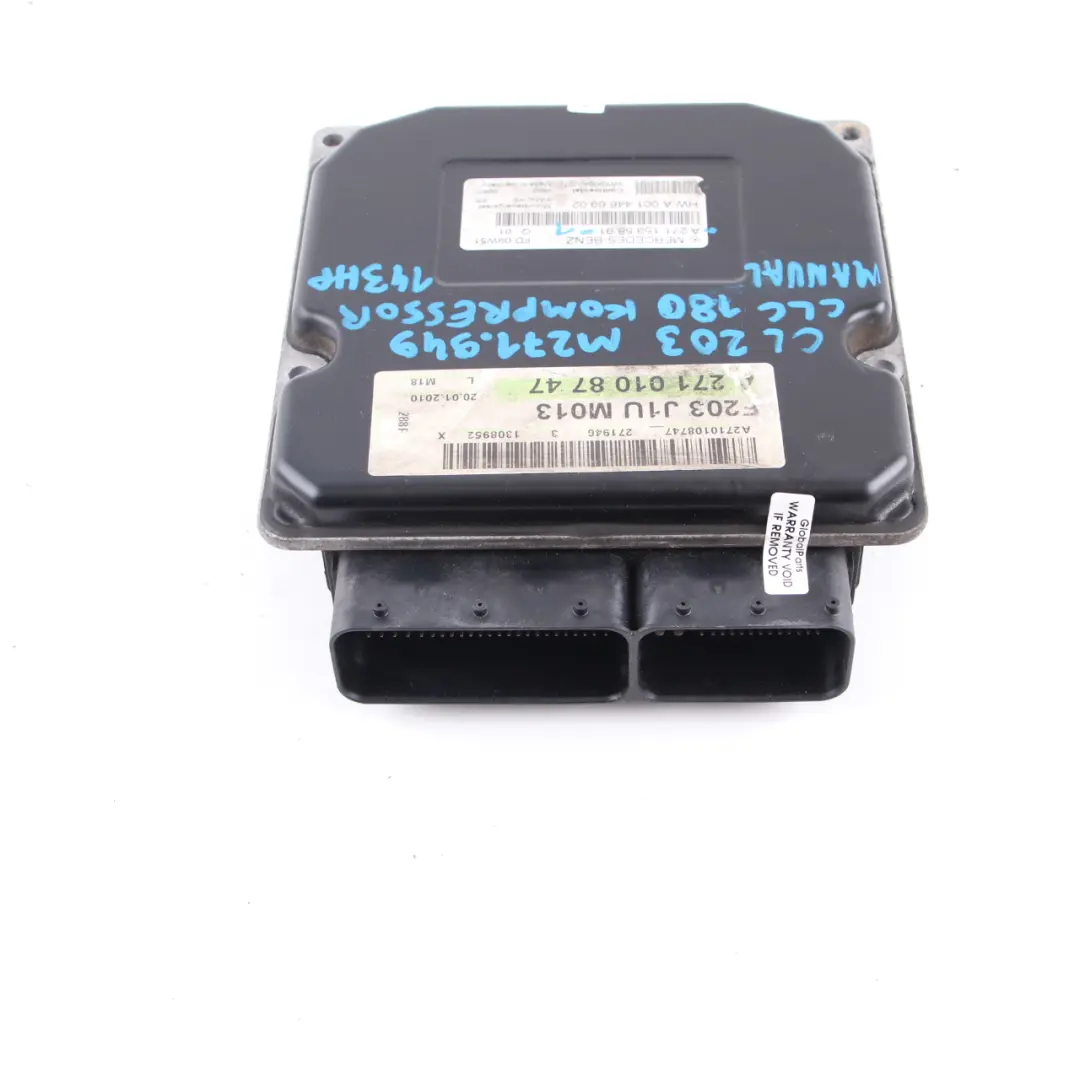 Mercedes CL203 CLC 180K 143HP M271.946 Engine Control ECU A2710108747 Manual - SKU A2711535891-1 - Part number A2711535891