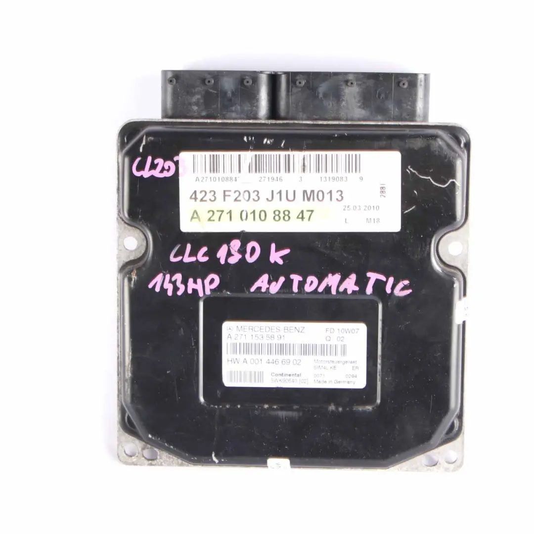 Mercedes CL203 CLC180K 143HP Engine Control ECU Kit A2661538979 + Key Automatic - SKU A2711535891 - Part number A2711535891