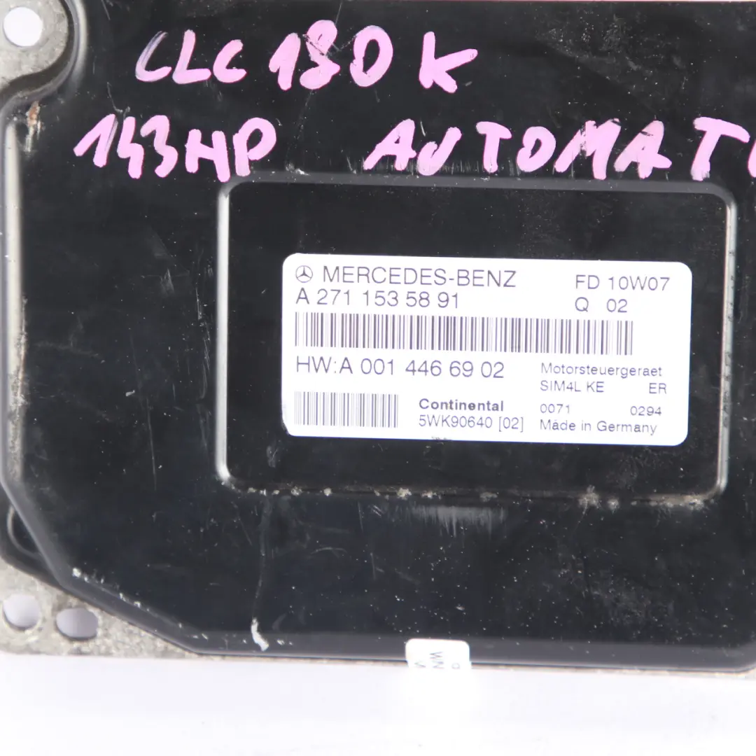 CLC180K 143HP Engine Control ECU Kit A2661538979 + Key Automatic to Mercedes CL203 with Part number A2711535891 Mercedes CL203 CLC180K 143HP Engine Control ECU Kit A2661538979 + Key Automatic - SKU A2711535891 - Part number A2711535891