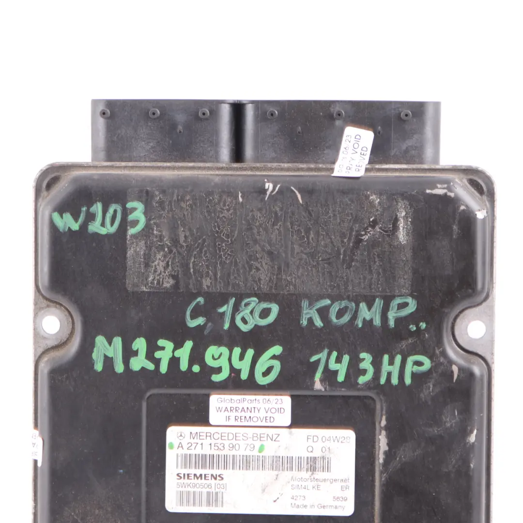 C180 Kompressor M271.964 143HP Engine ECU Automatic to Mercedes W203 with Part number A2711539079 Mercedes W203 C180 Kompressor M271.964 143HP Engine ECU Automatic - SKU A2711539079 - Part number A2711539079
