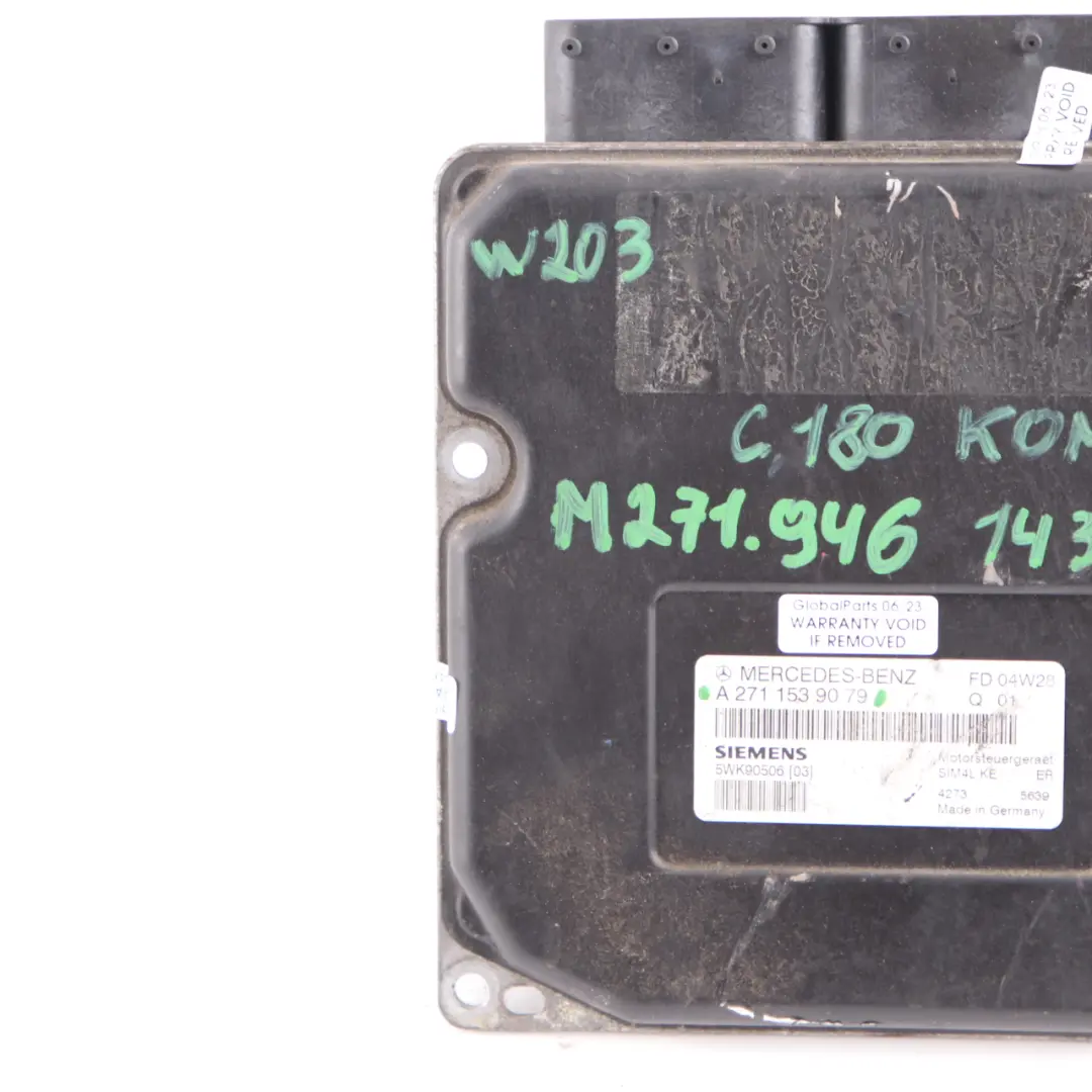 C180 Kompressor M271.964 143HP Engine ECU Automatic to Mercedes W203 with Part number A2711539079 Mercedes W203 C180 Kompressor M271.964 143HP Engine ECU Automatic - SKU A2711539079 - Part number A2711539079