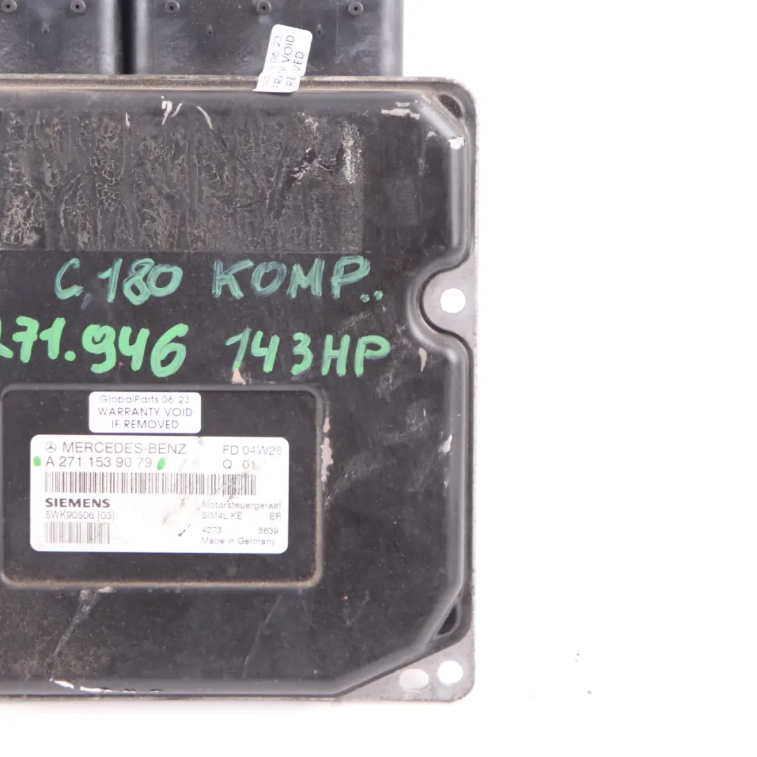 Mercedes W203 C180 Kompressor M271.964 143HP Engine ECU Automatic - SKU A2711539079 - Part number A2711539079