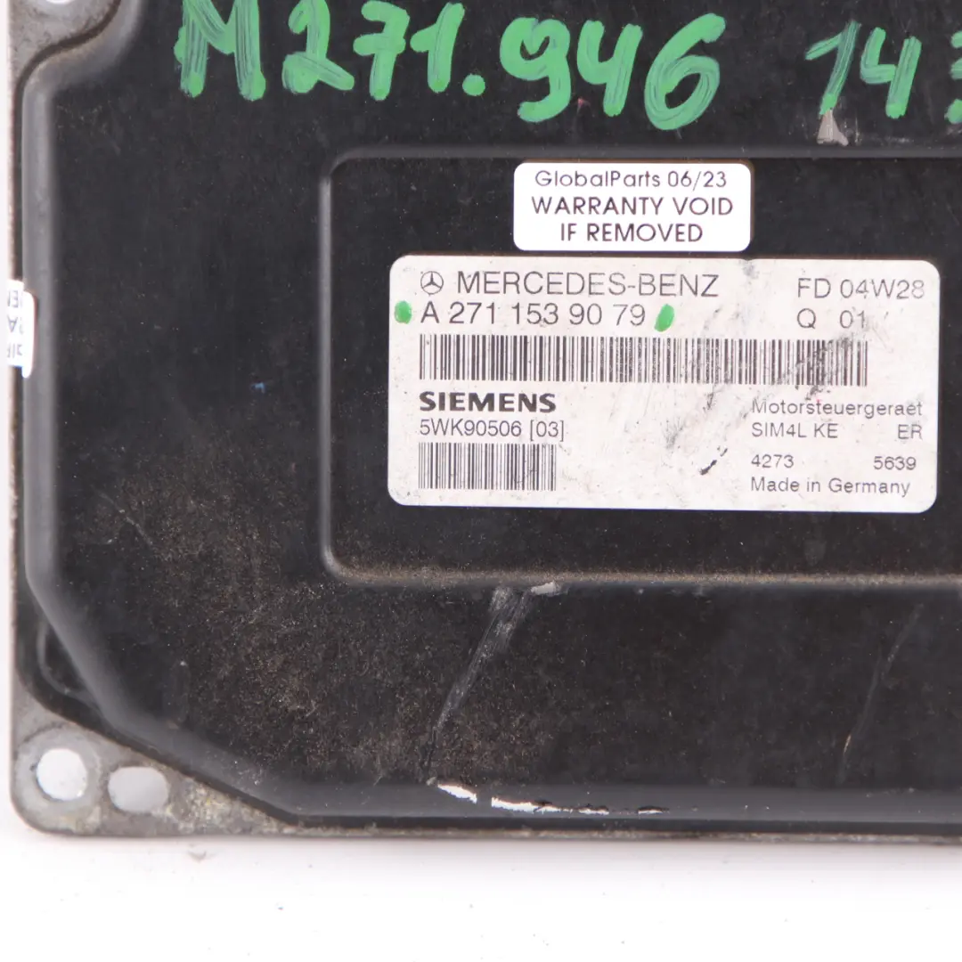 Mercedes W203 C180 Kompressor M271.964 143HP Engine ECU Automatic - SKU A2711539079 - Part number A2711539079