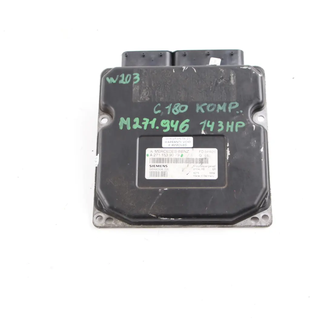 C180 Kompressor M271.964 143HP Engine ECU Automatic to Mercedes W203 with Part number A2711539079 Mercedes W203 C180 Kompressor M271.964 143HP Engine ECU Automatic - SKU A2711539079 - Part number A2711539079